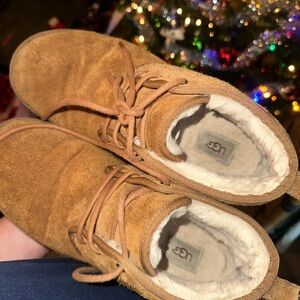 UGG Brown Ankle Boots with Suede Material and Plush Lining